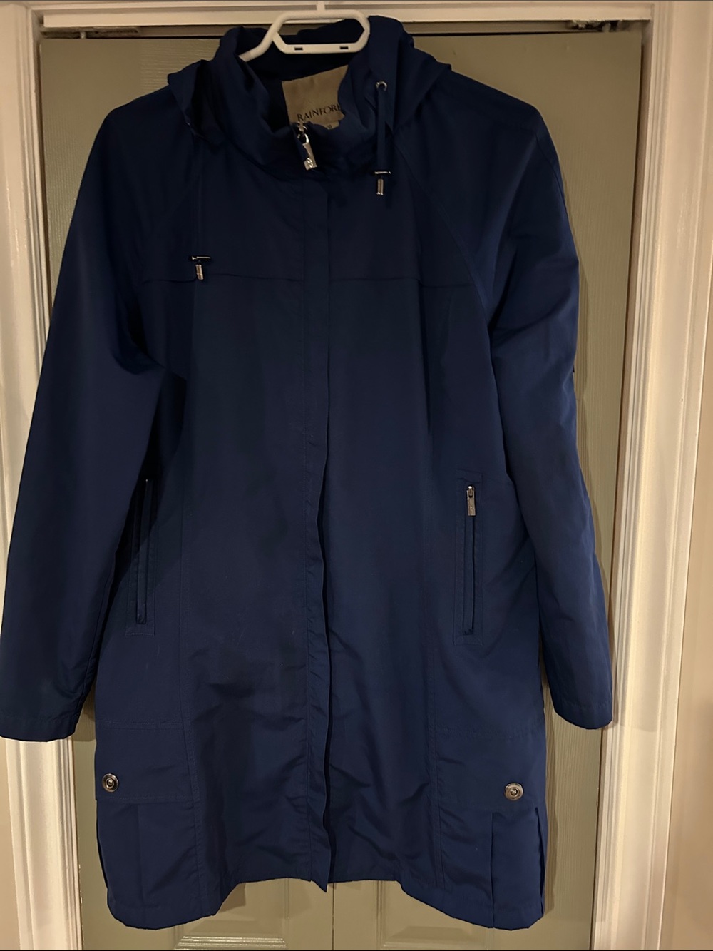 RAINFOREST RFT Women's Navy Hooded Trench Coat